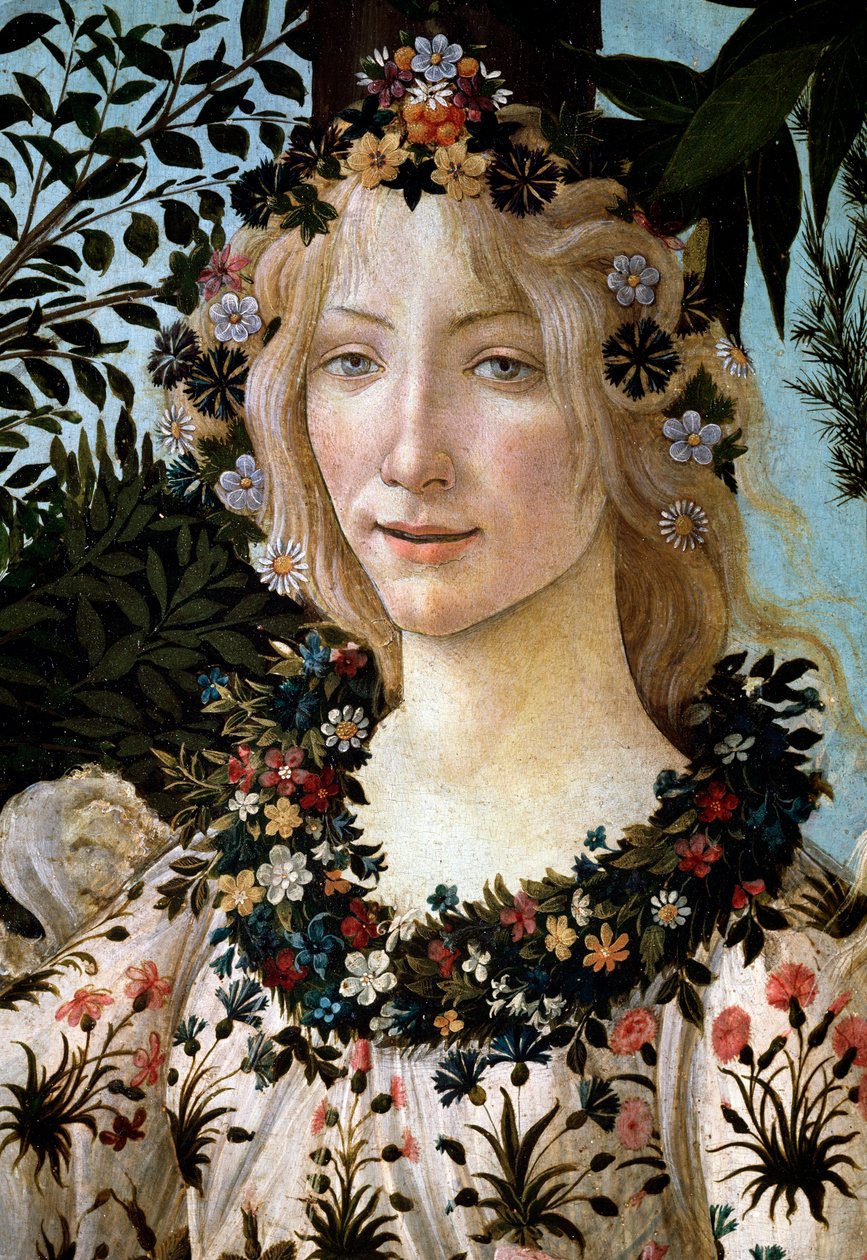 De lente (detail) door Sandro Botticelli