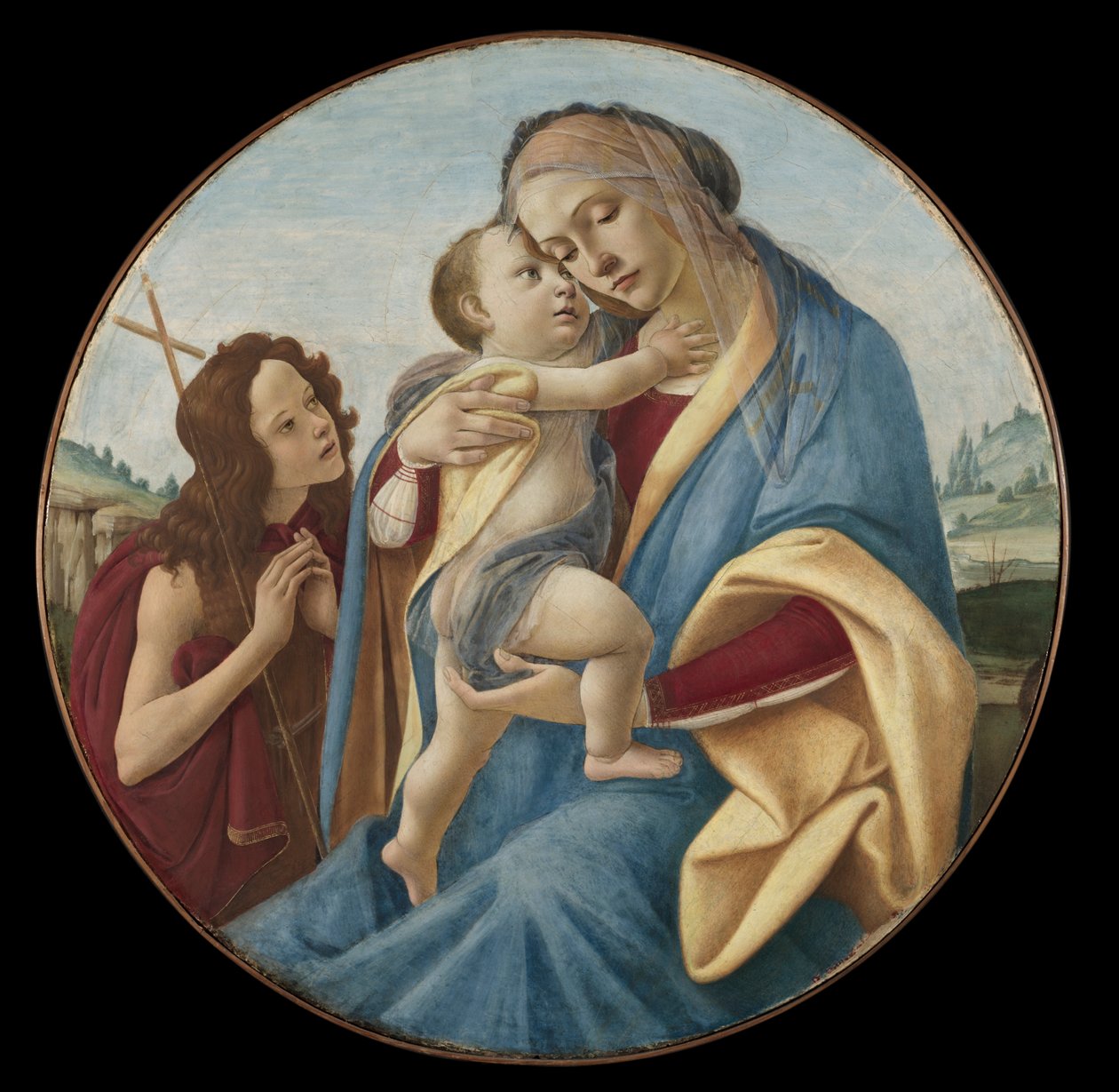 Maagd en Kind met de jonge Sint Jan de Doper, ca. 1490 door Sandro (1444/5 1510) Botticelli