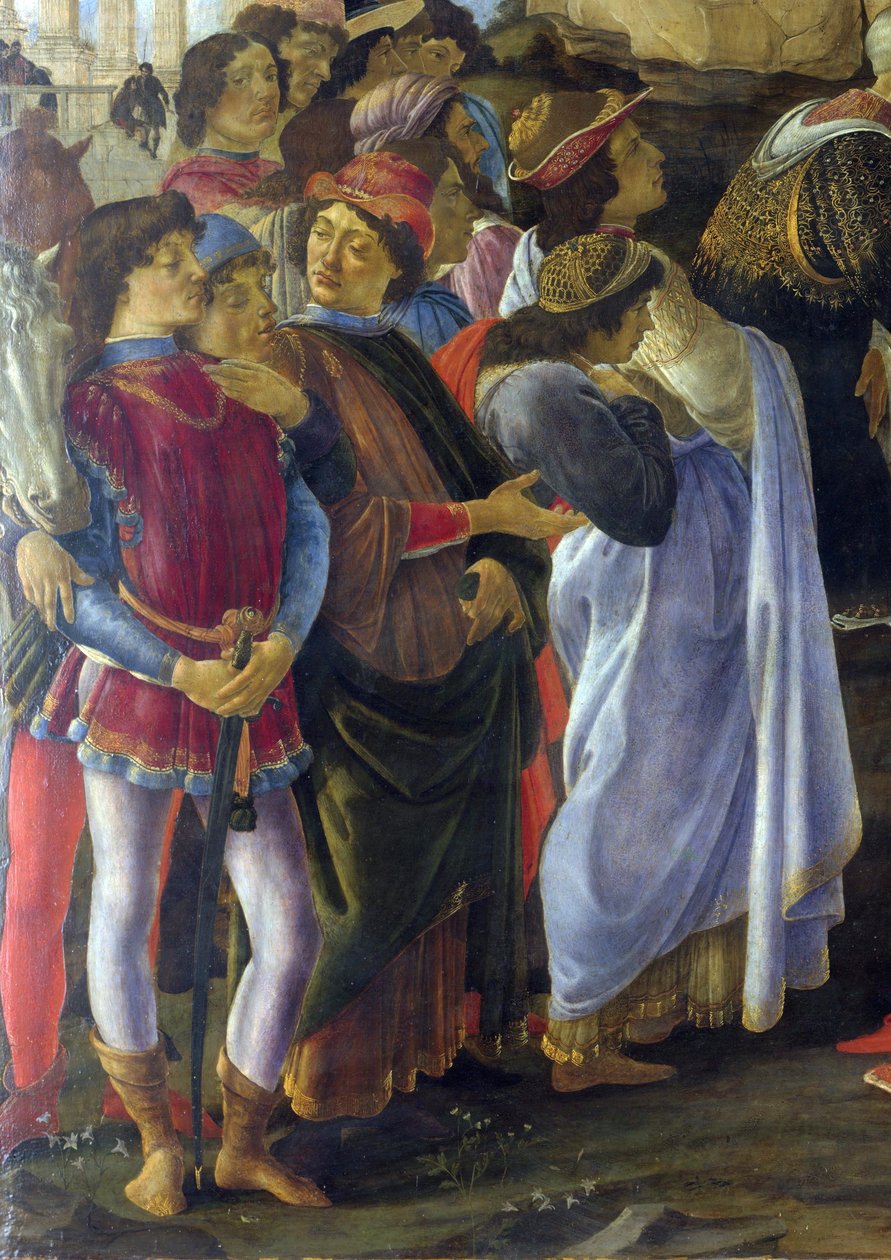 Aanbidding van de Wijzen detail door Sandro Botticelli