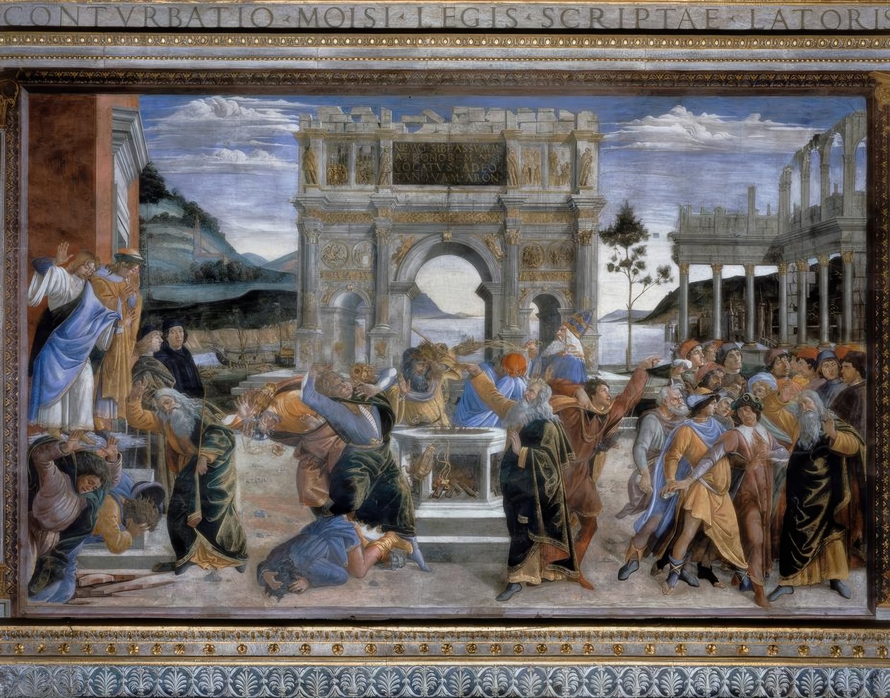 De bestraffing van de bende van Korach door Sandro Botticelli