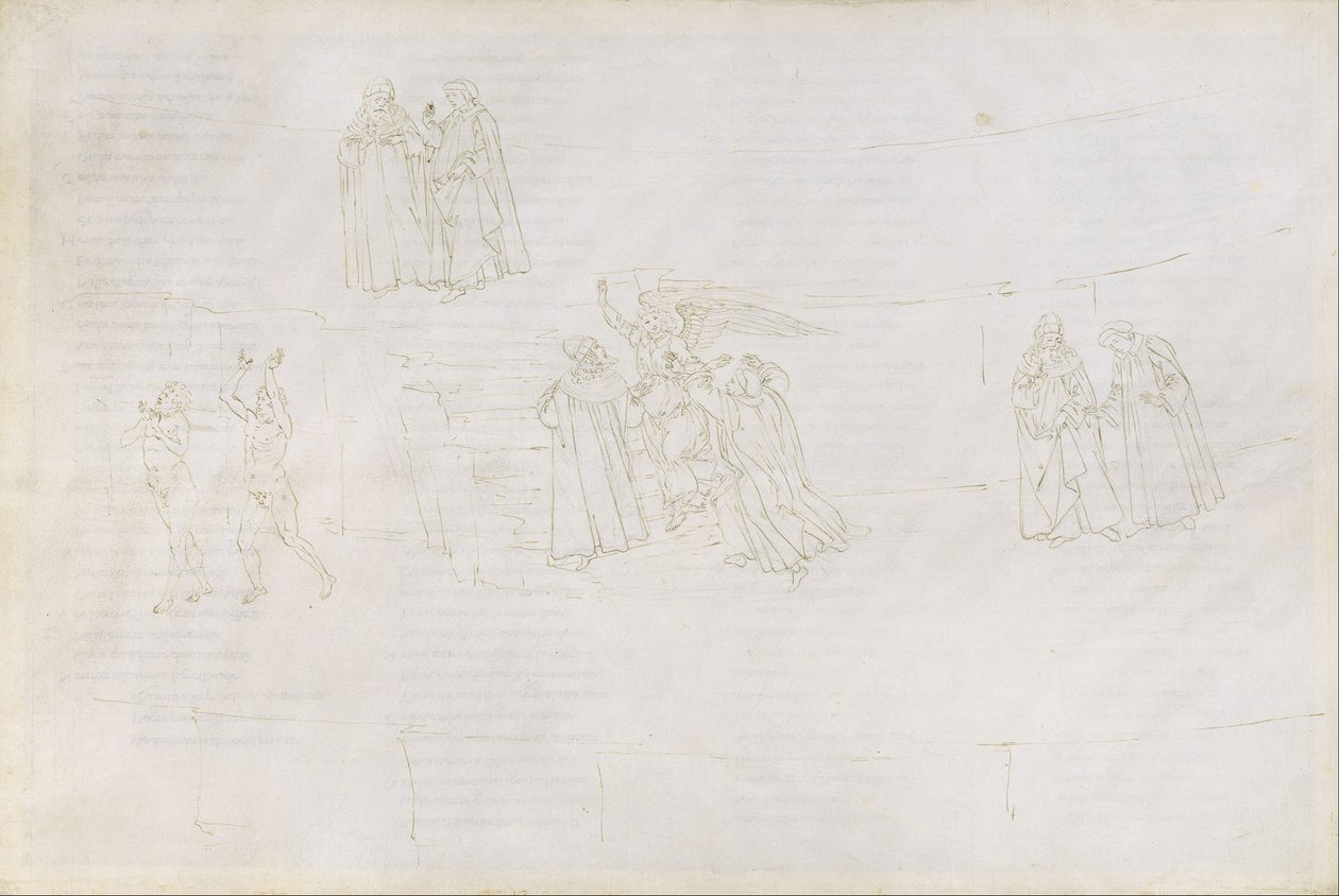Tekeningen bij Dante’s ‘Goddelijke Komedie’ (Purgatorio 17) door Sandro Botticelli