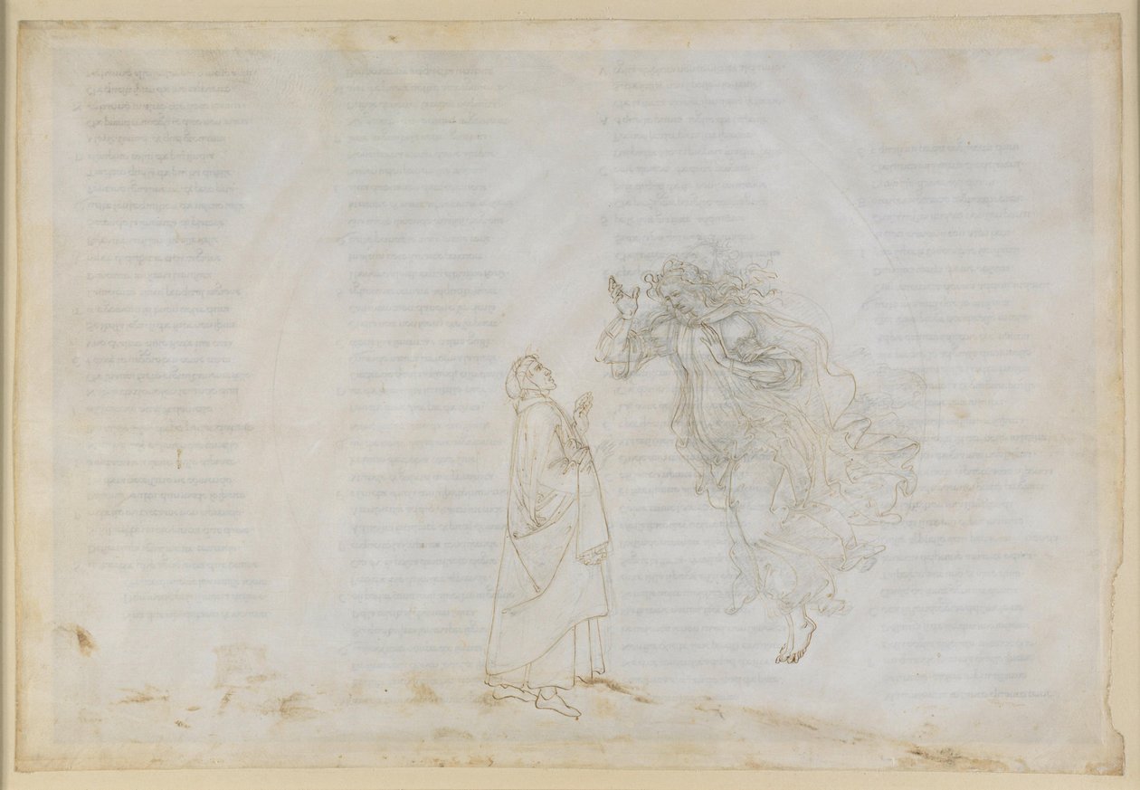 La Divina Commedia, Paradiso V. Eerste hemelsfeer (maanhemel): Beatrice legt Dante de beginselen van de kerkelijke dispensatie uit; opstijging naar de sfeer van Mars door Sandro Botticelli