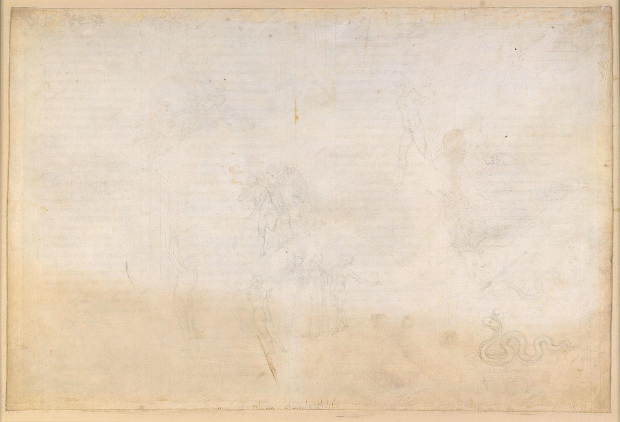La Divina Commedia, Purgatorio VIII. Voorpurgatorium, Middenzone: Vallei van de nalatige vorsten; Verleiding door de slang; Gesprek met Nino Visconti en Currado Malaspina door Sandro Botticelli
