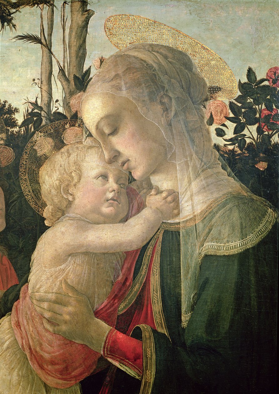 Madonna en Kind met Johannes de Doper (detail) door Sandro Botticelli
