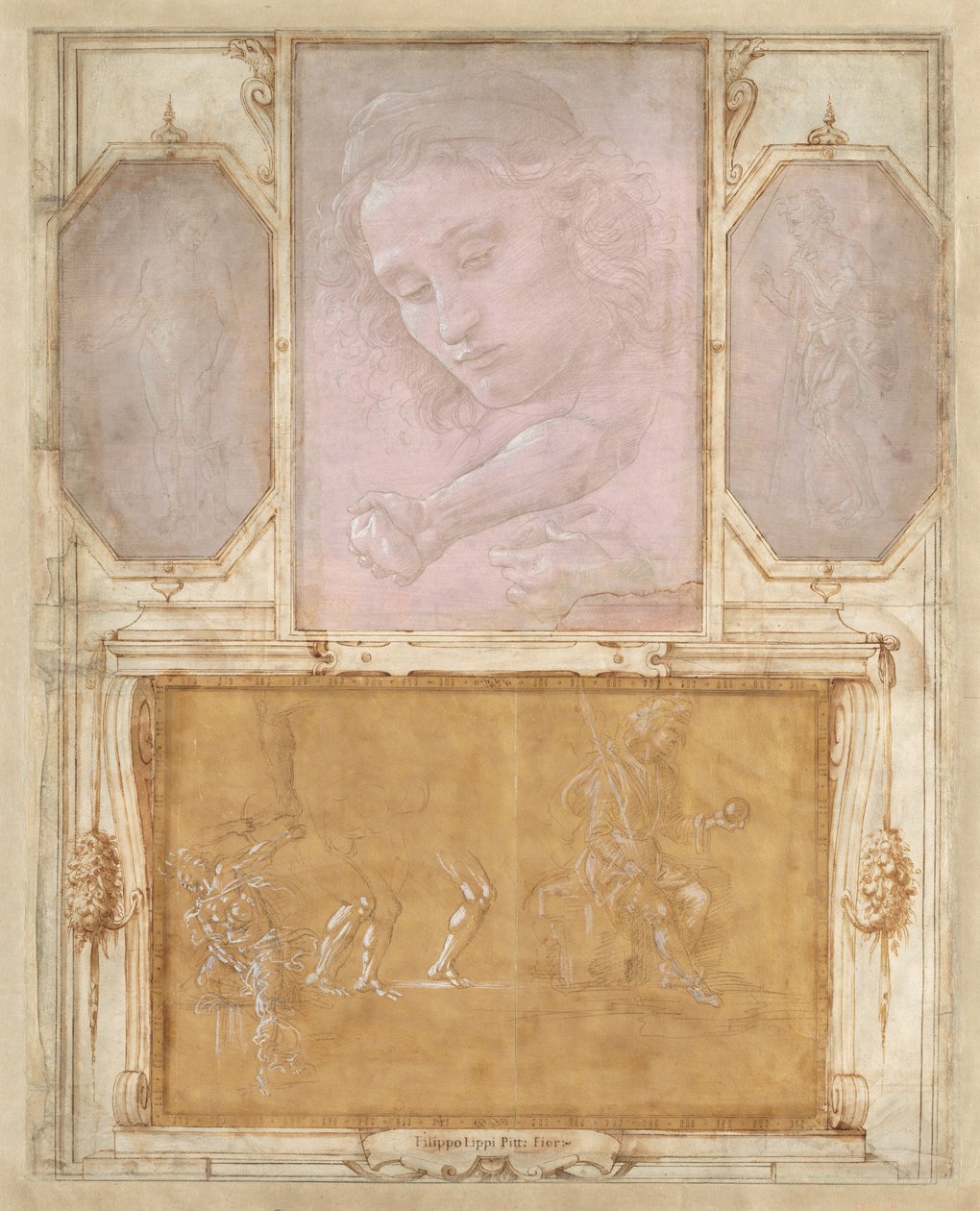 Blad uit de collectie van Niccolò Gaddi (het zogenaamde „Vasari-blad“) door Sandro Botticelli