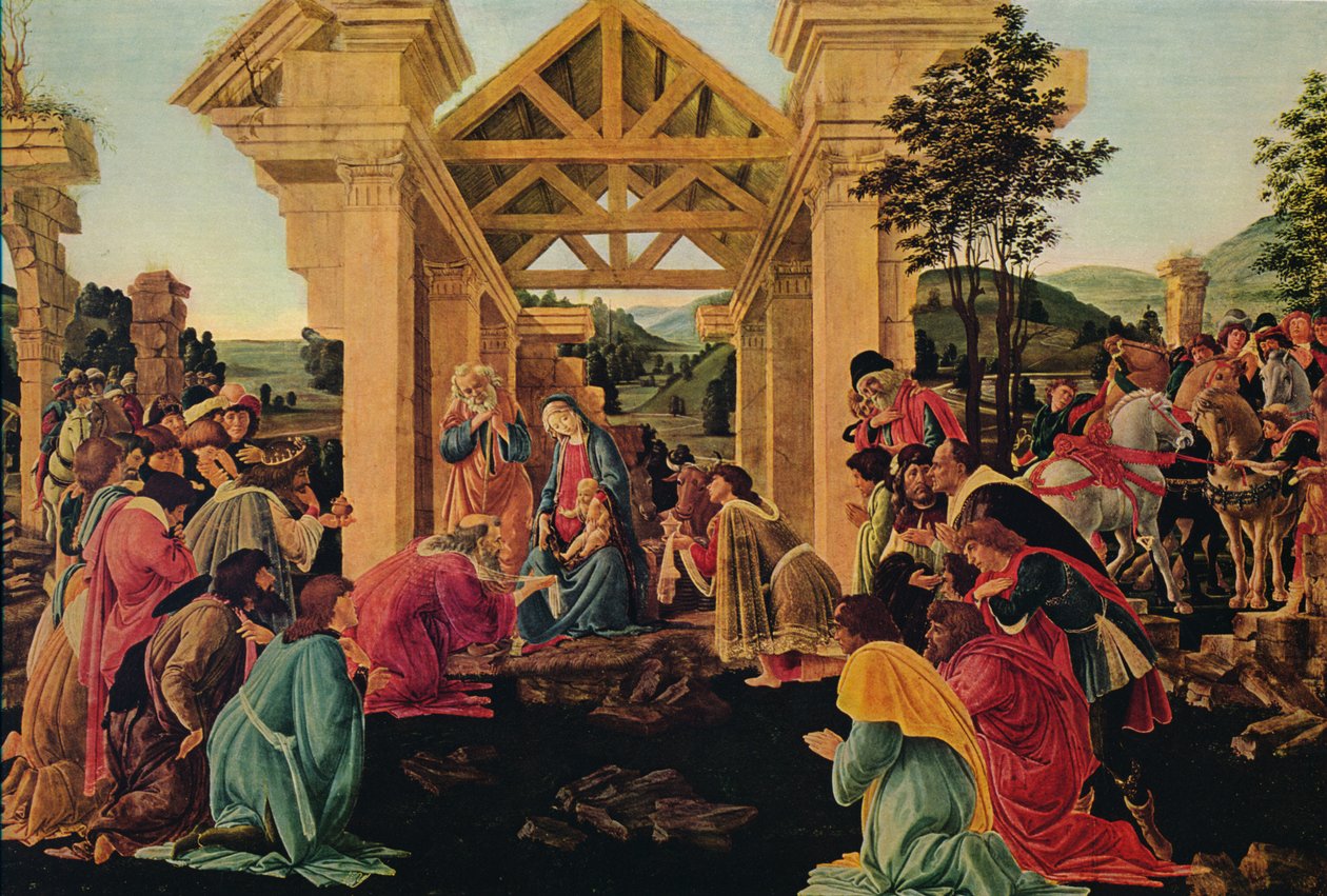 De aanbidding der wijzen, ca. 1475-1476 door Sandro Botticelli