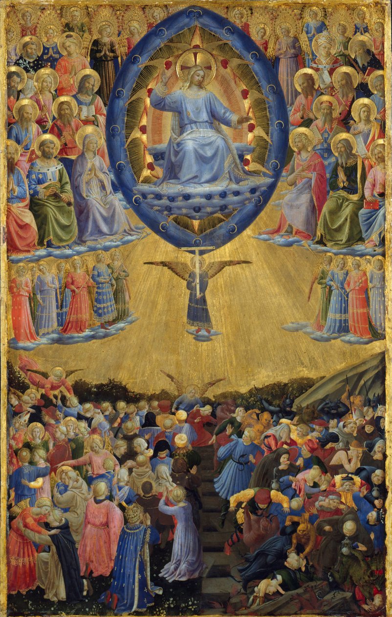 Het Laatste Oordeel Vleugelaltaar, Centraal Paneel, Begin 15e eeuw door Sandro Botticelli