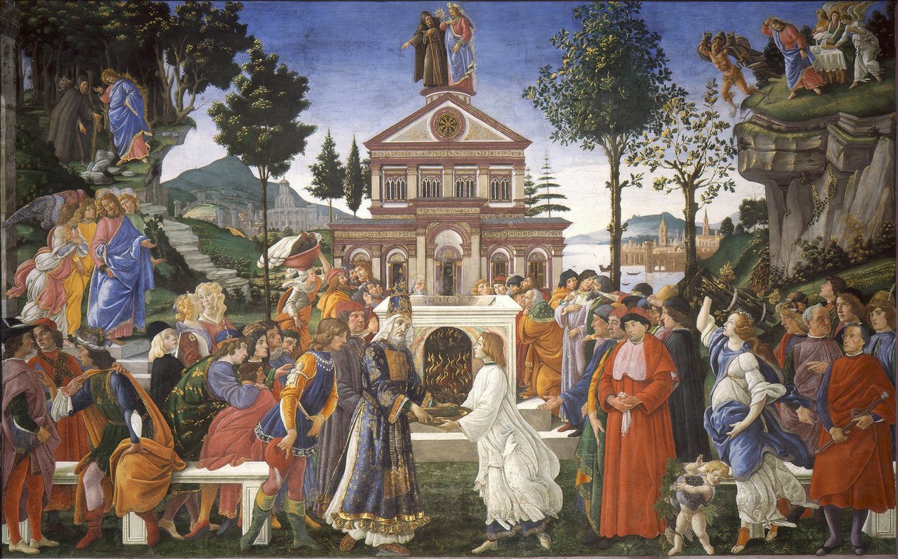 De Verleiding van Christus, 1481-1482 door Sandro Botticelli