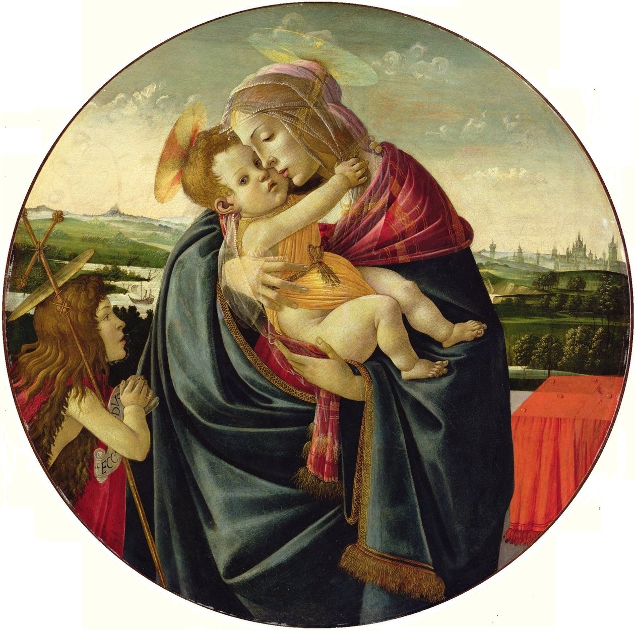De Maagd met het Kind en Johannes de Doper door Sandro Botticelli