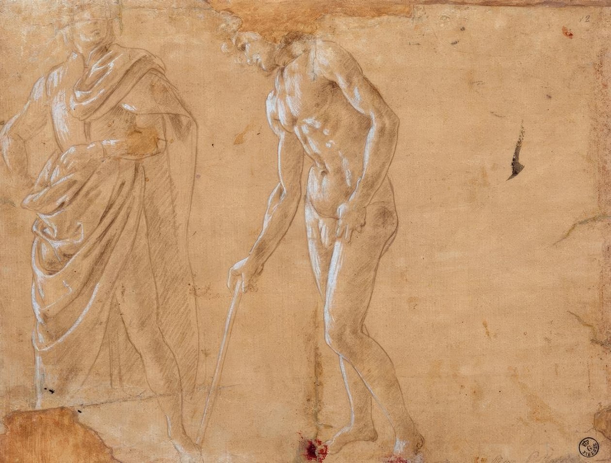 Twee figuurstudies door Sandro Botticelli