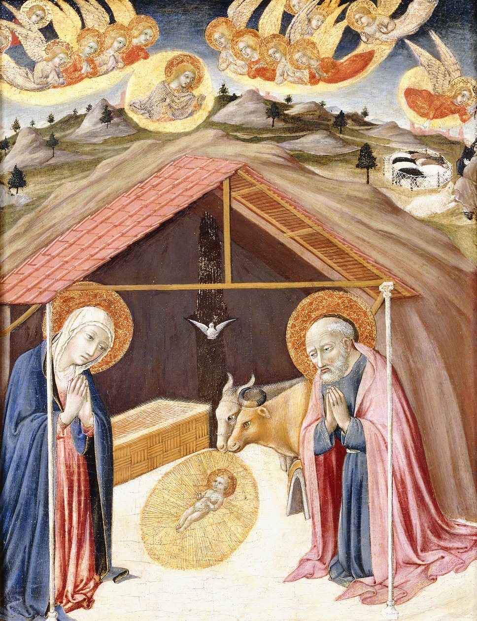 De geboorte van Christus door Sano di Pietro