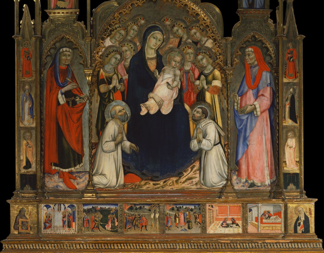 Altaarstuk van de heiligen Cosmas en Damianus door Sano di also Ansano di Pietro di Mencio Pietro