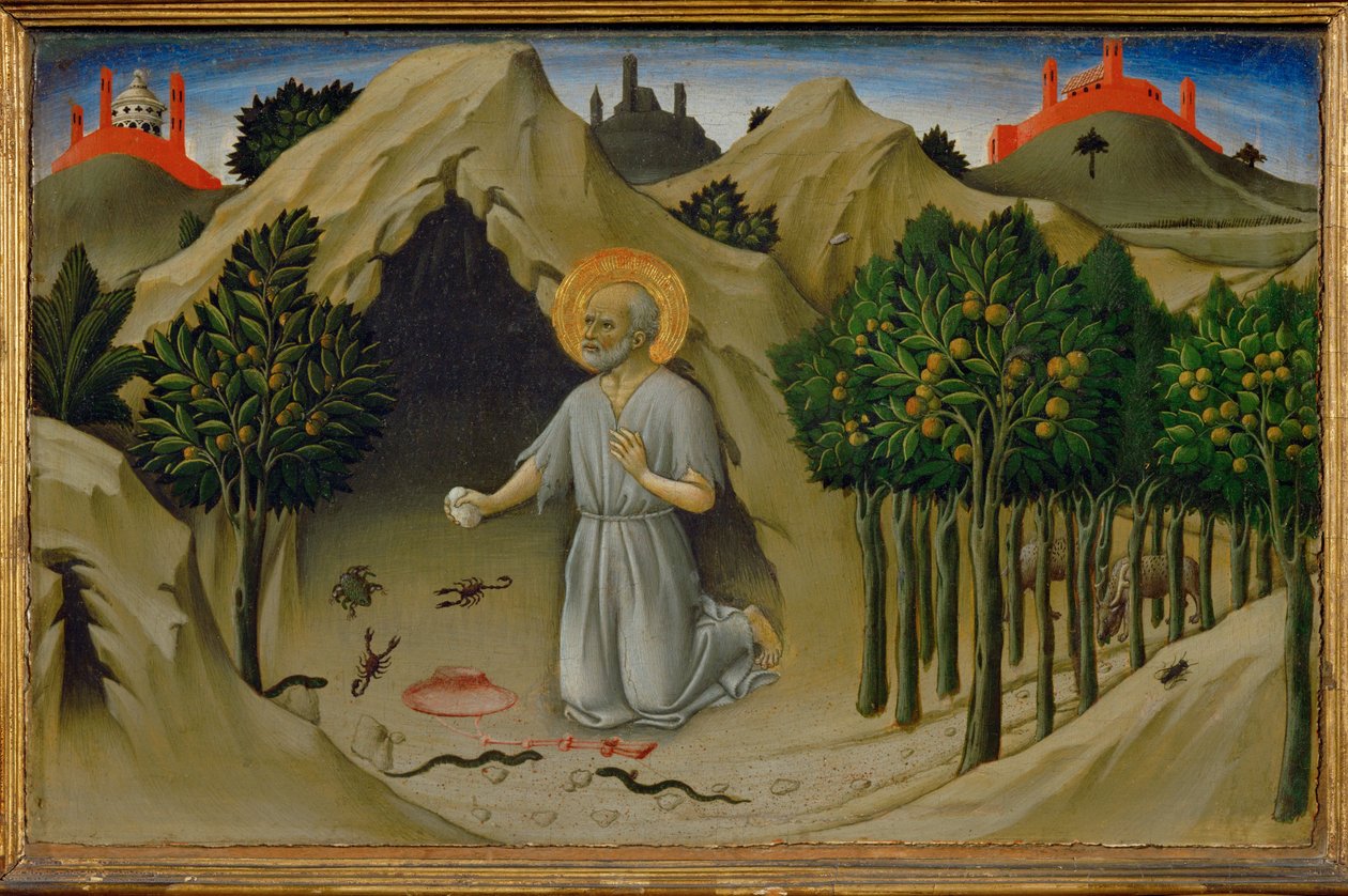 Heilige Hiëronymus boeteling ... door Sano di also Ansano di Pietro di Mencio Pietro