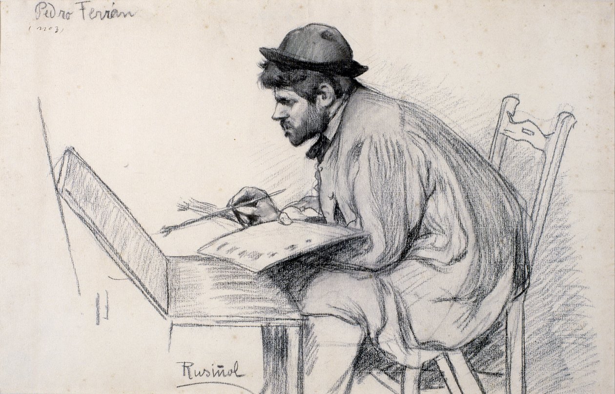 Portret van Pere Ferran door Santiago Rusiñol