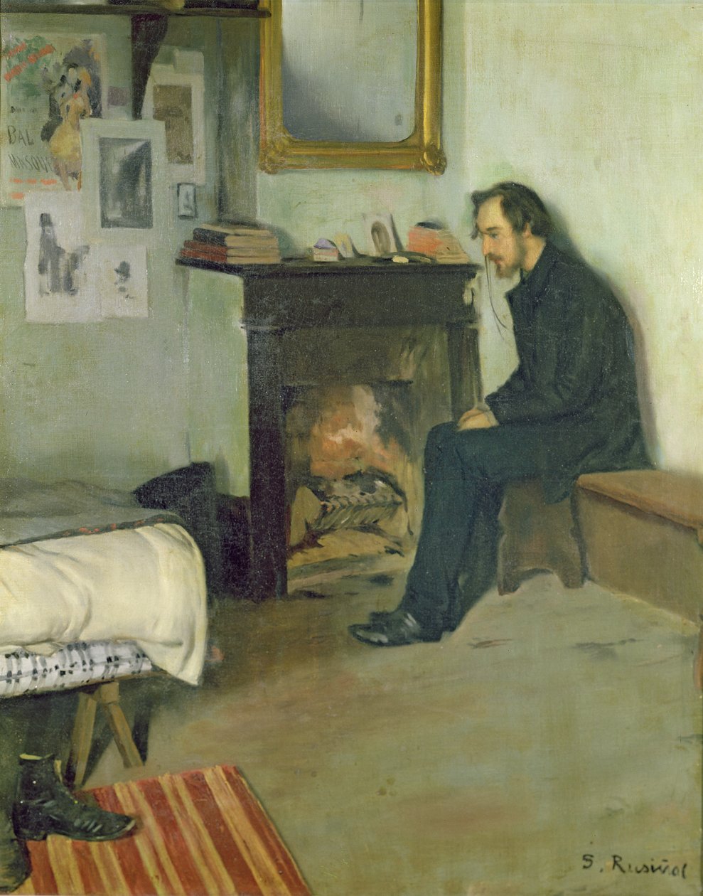 De Boheem (portret van Erik Satie in zijn studio in Montmartre), 1891 door Santiago Rusiñol