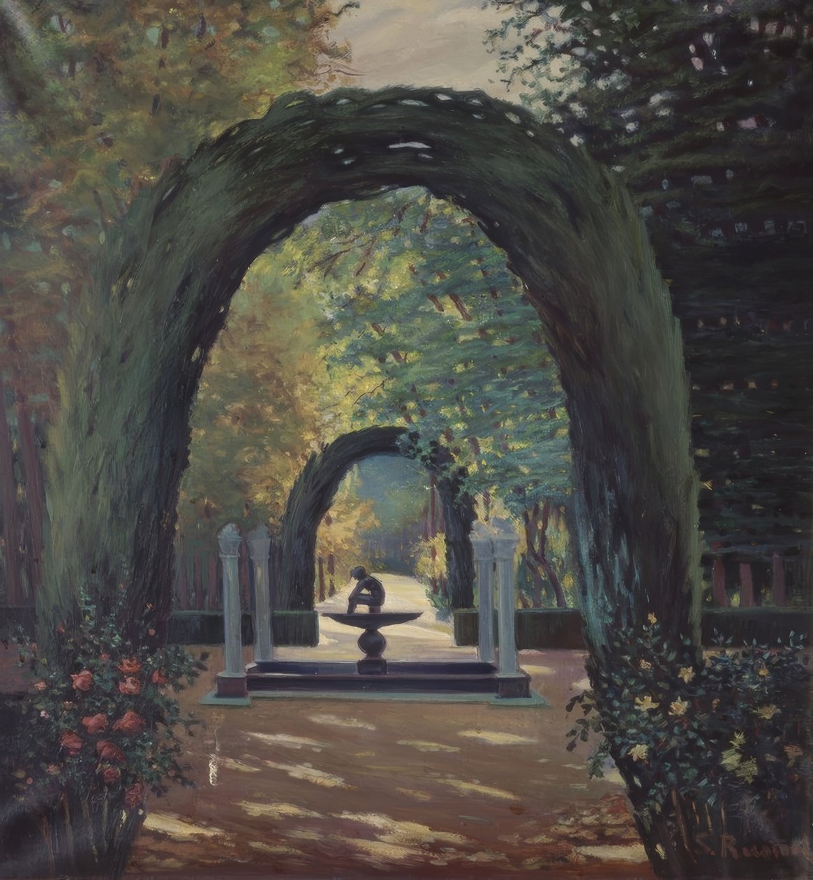 Fontein van El Niño de la Espina – Tuinen van Aranjuez door Santiago Rusiñol