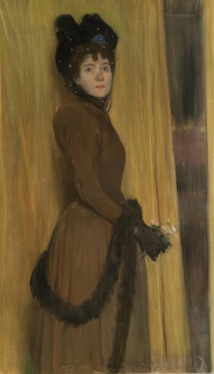 Portret Miss Mc Flower door Santiago Rusiñol