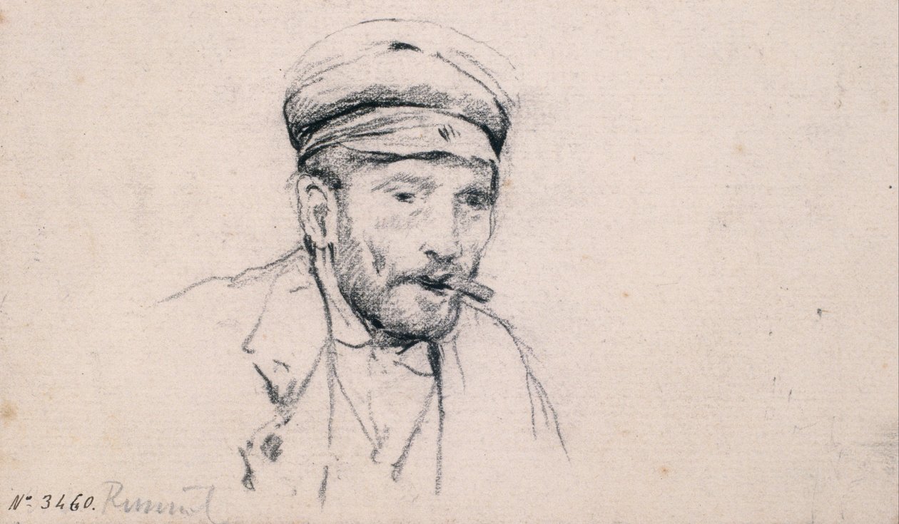 Studie van een man door Santiago Rusiñol