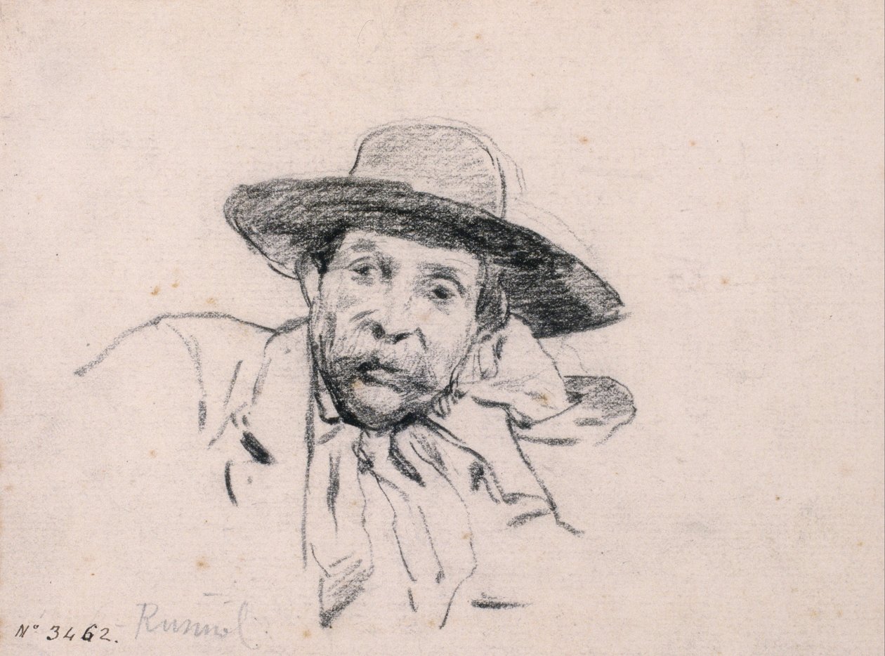 Studie van een mannenhoofd door Santiago Rusiñol