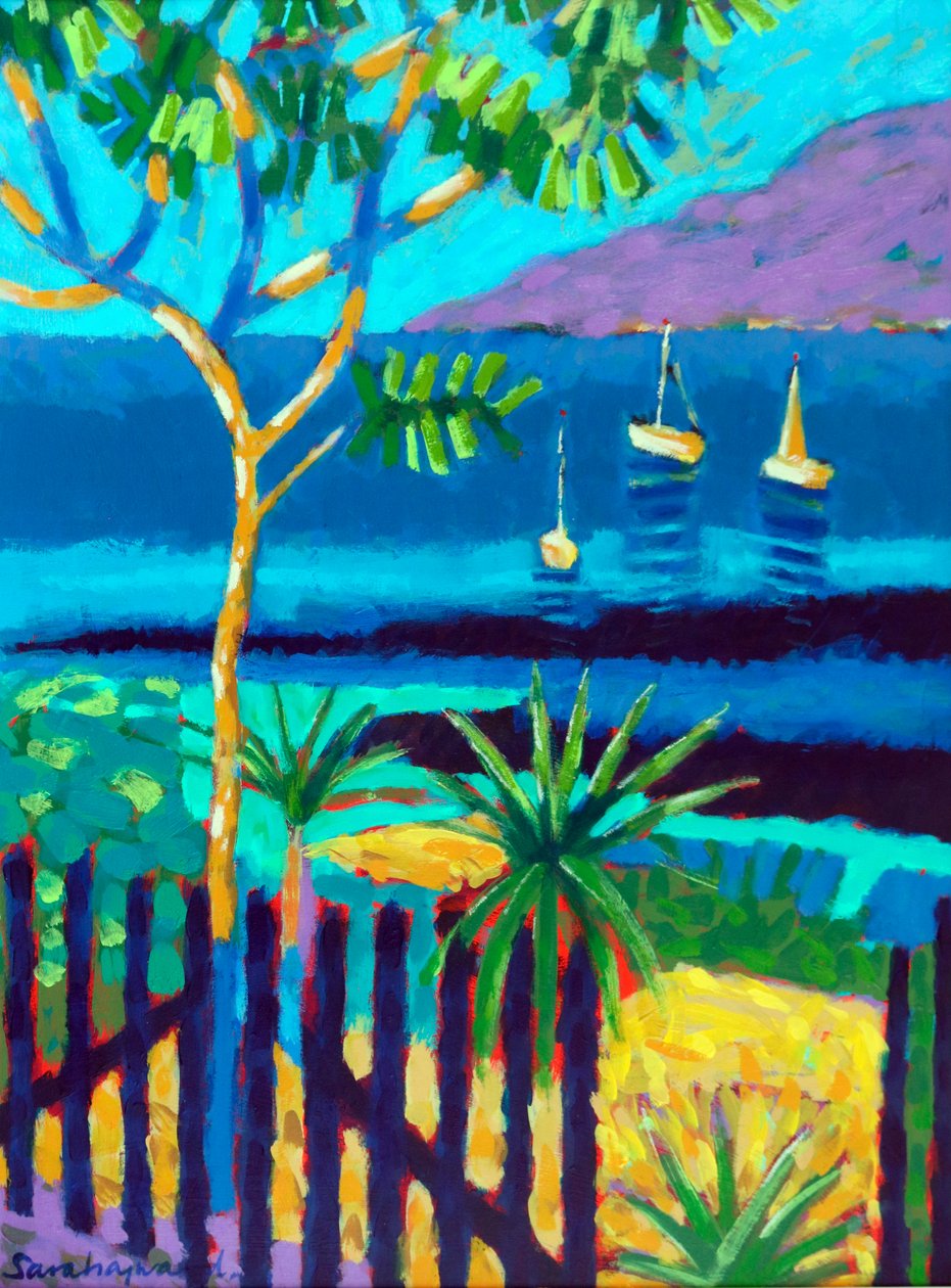 La Mer # , 2022 (acryl op board) door Sara Hayward