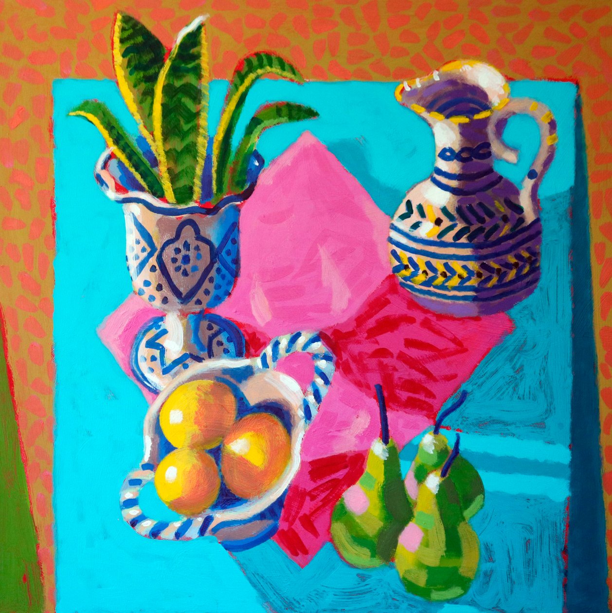 Stilleven # 57, 2025 (acryl op board) door Sara Hayward