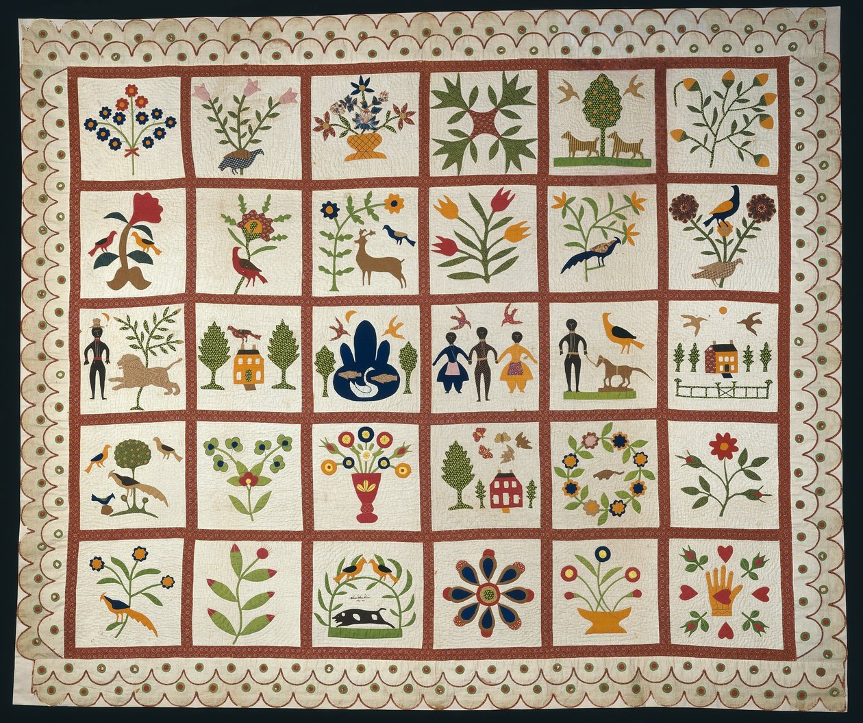 Bedsprei bekend als Album Quilt door Sarah Ann Wilson