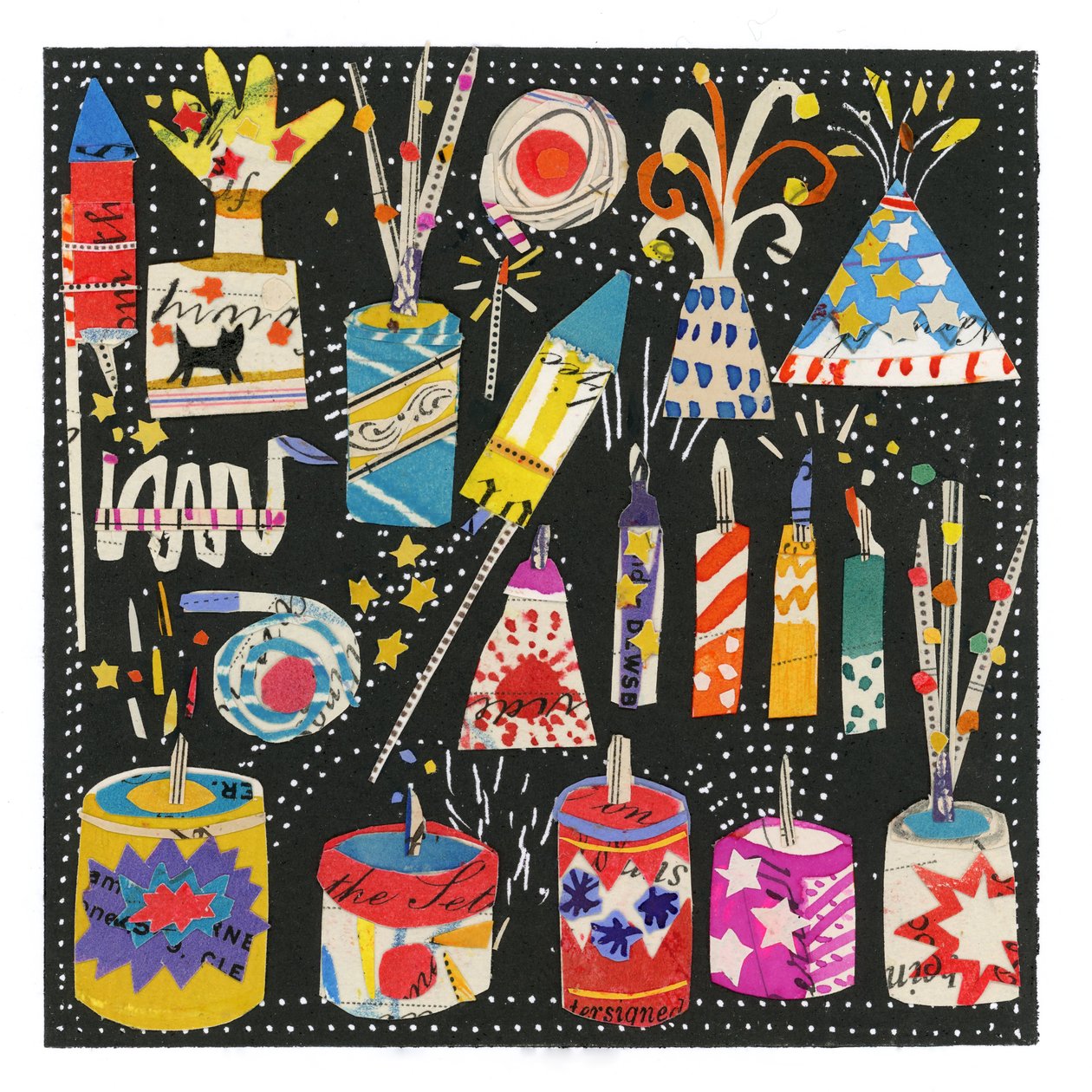 Vuurwerk, 2020 (collage) door Sarah Battle