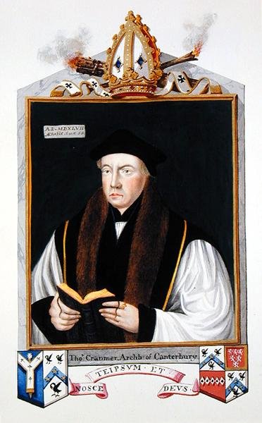 Portret van Thomas Cranmer (1489-1556) Aartsbisschop van Canterbury uit 