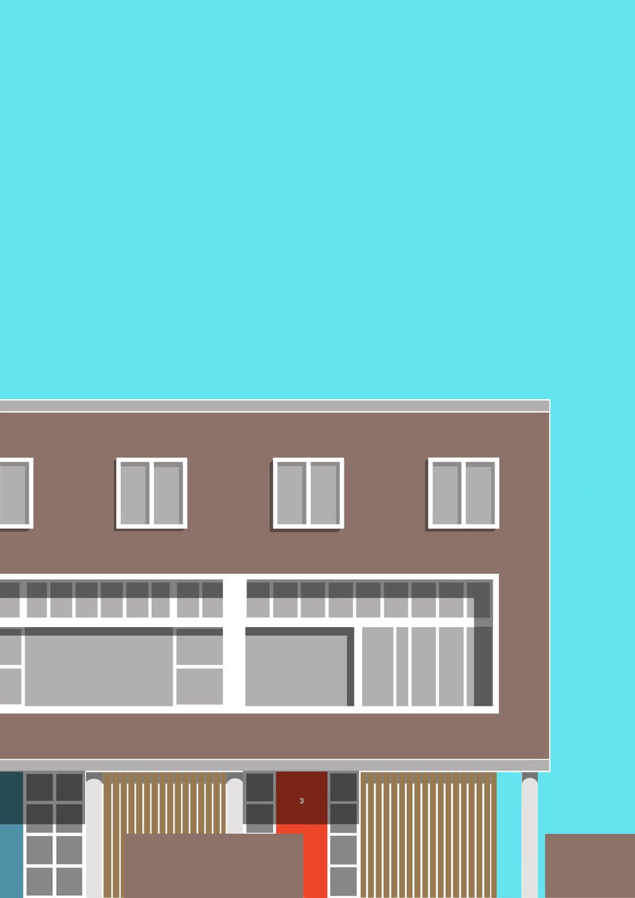1-3 Willow Road, 2020 (digitaal) door Sarah Evans