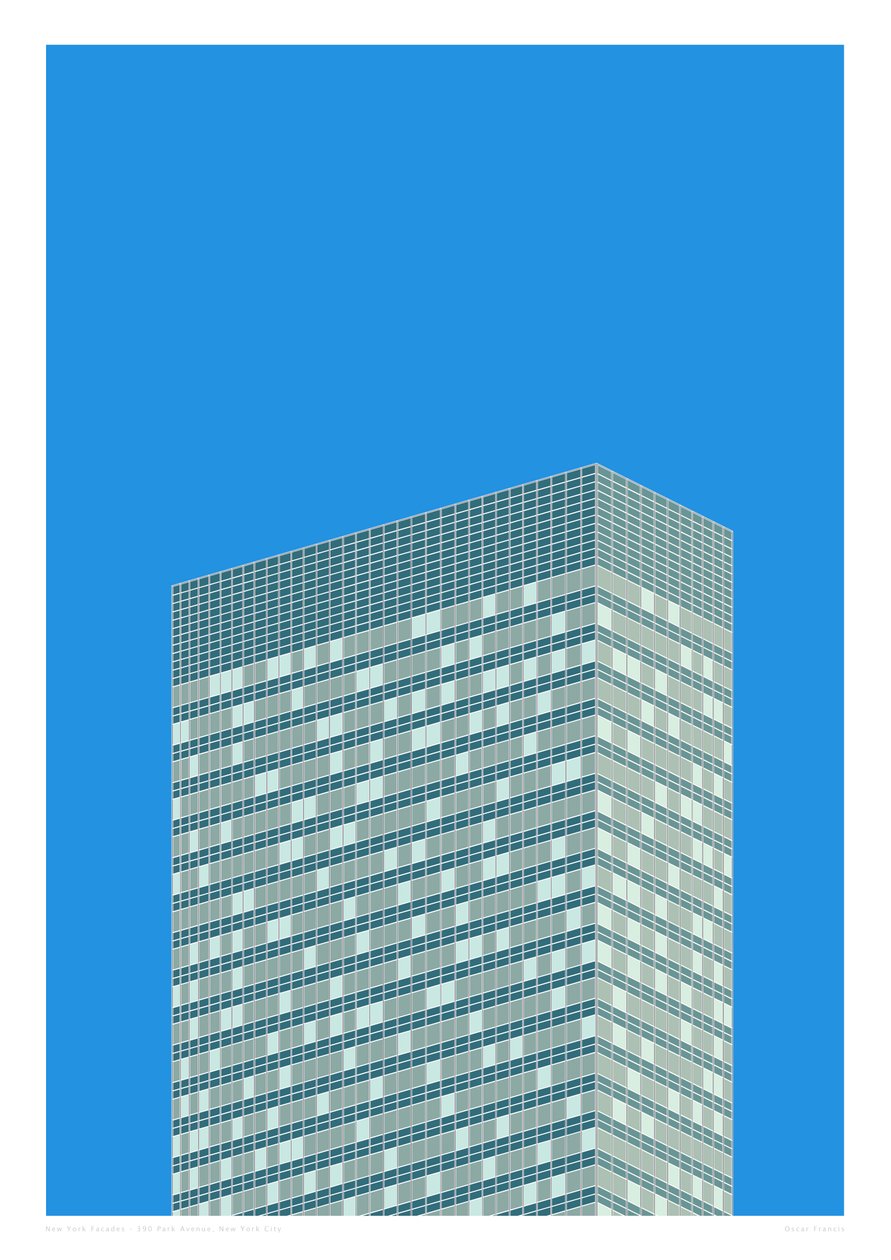 390 Park Avenue, NYC, 2014 (grafische giclee print) door Sarah Evans
