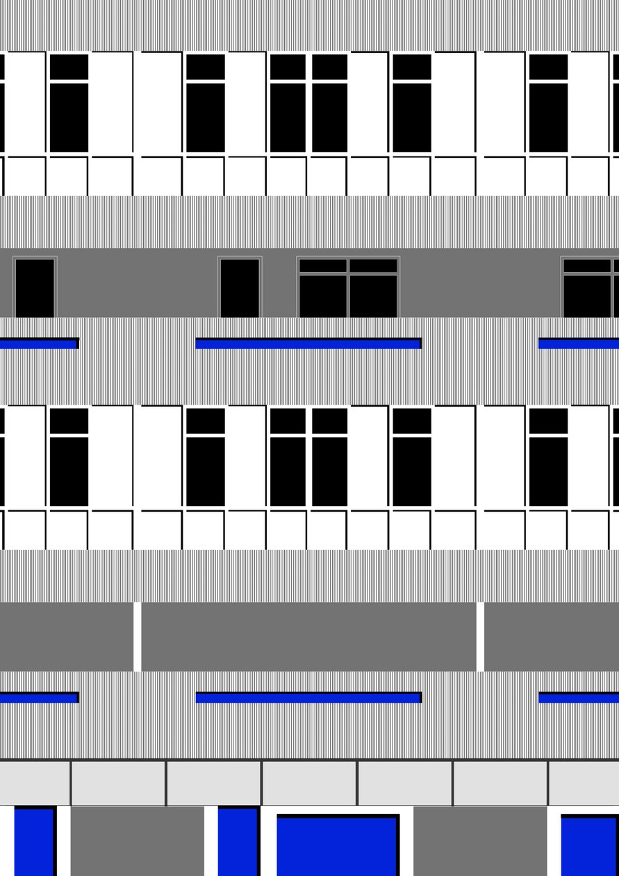 Brutalistisch blok, 2018 (digitaal) door Sarah Evans