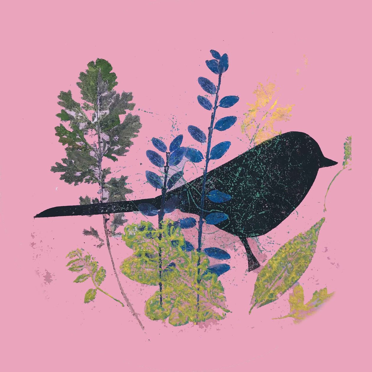 Vogel en bladeren door Sarah Thompson Engels