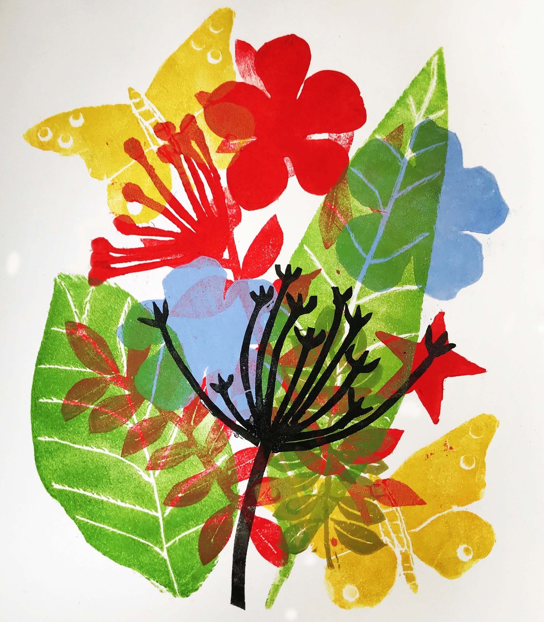 Zaadhoofden en bloemen, 2019 door Sarah Thompson Engels