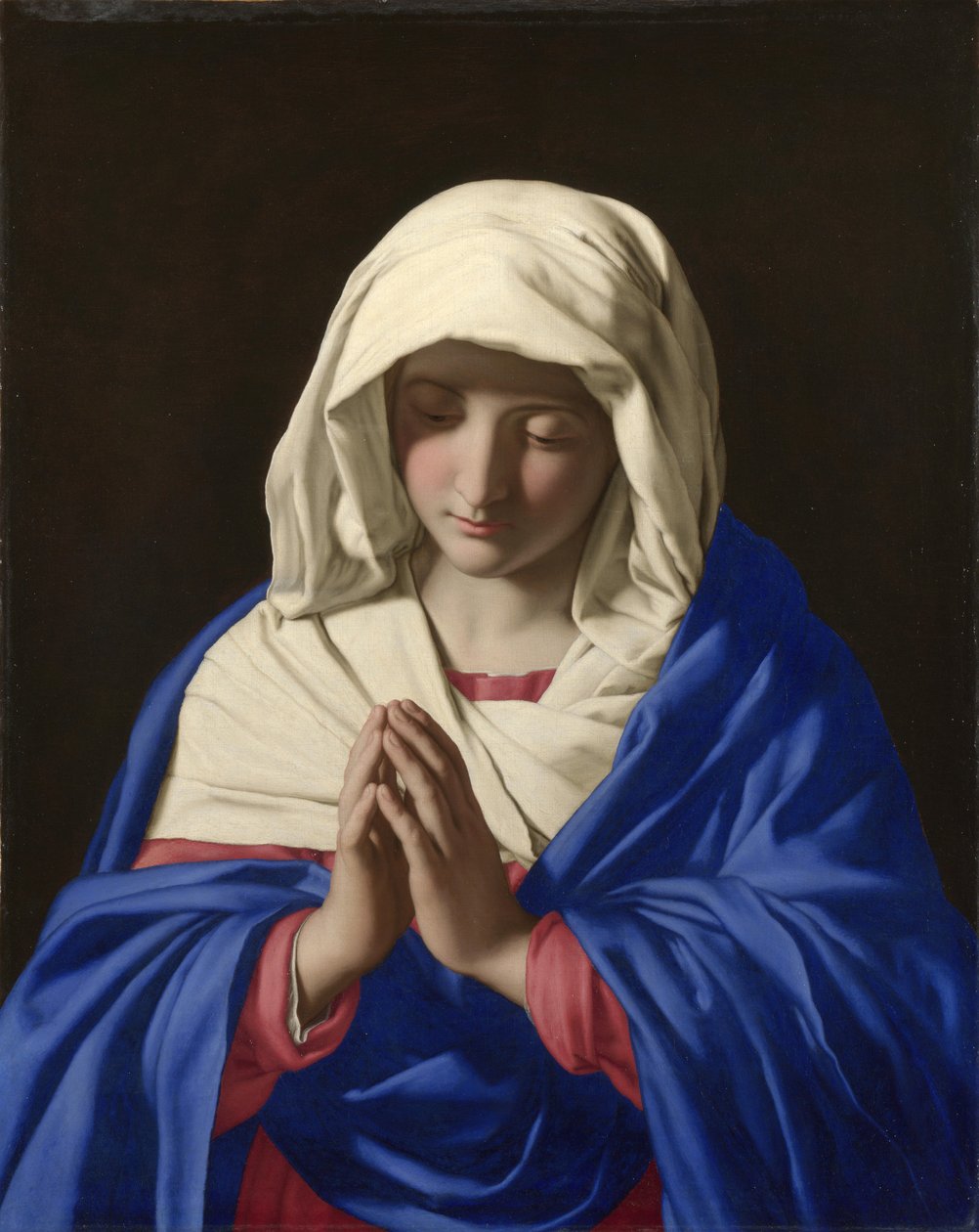De Maagd in gebed, 1640s door Sassoferrato
