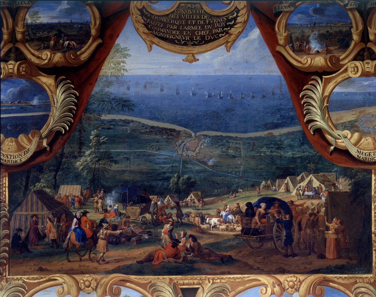 De acties van Prins Lodewijk II van Bourbon Condé: Slag bij Duinkerken en Furnes (1646) door Sauveur Le Conte