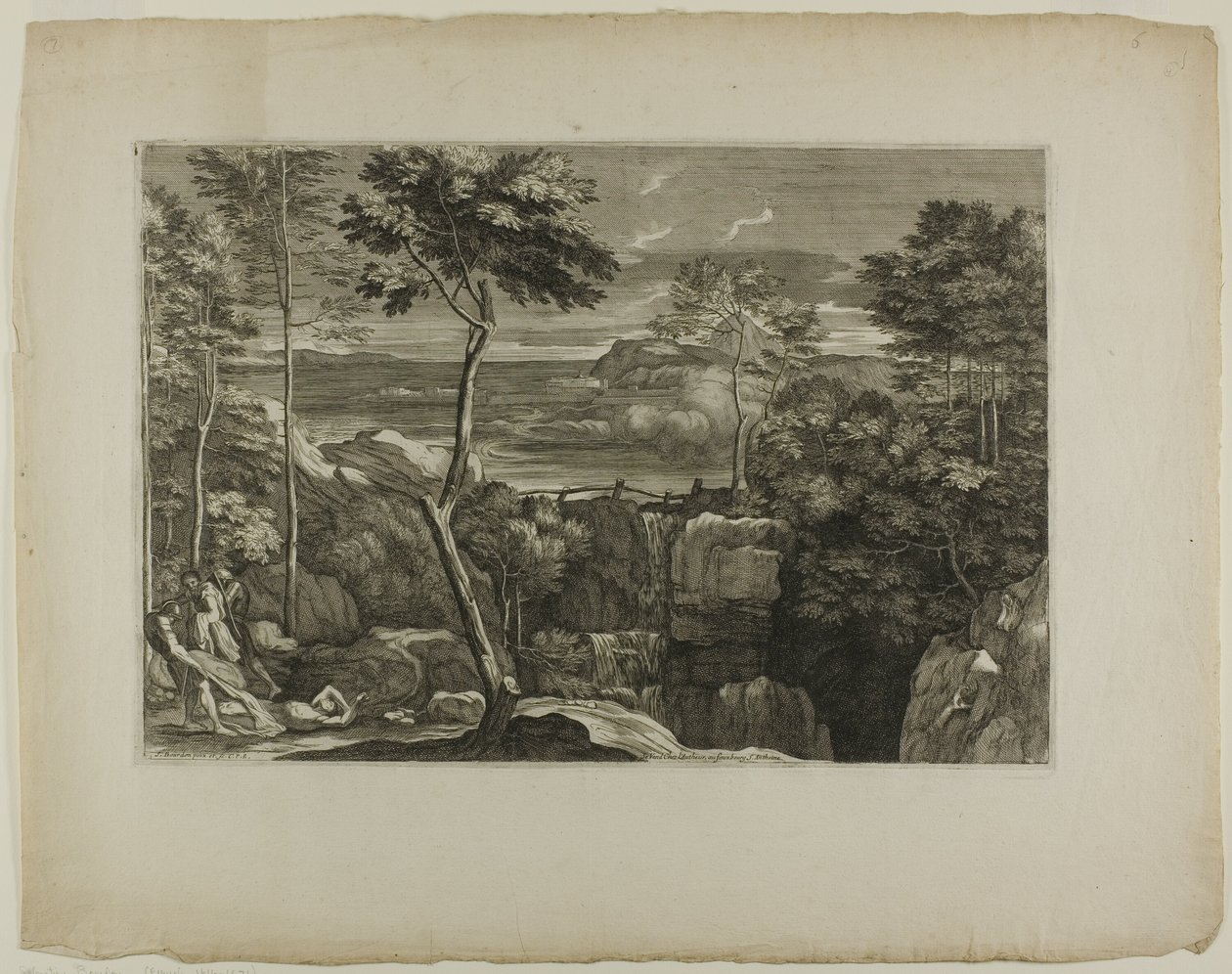 Landschap met Drie Rovers en hun Slachtoffer door Sébastien Bourdon