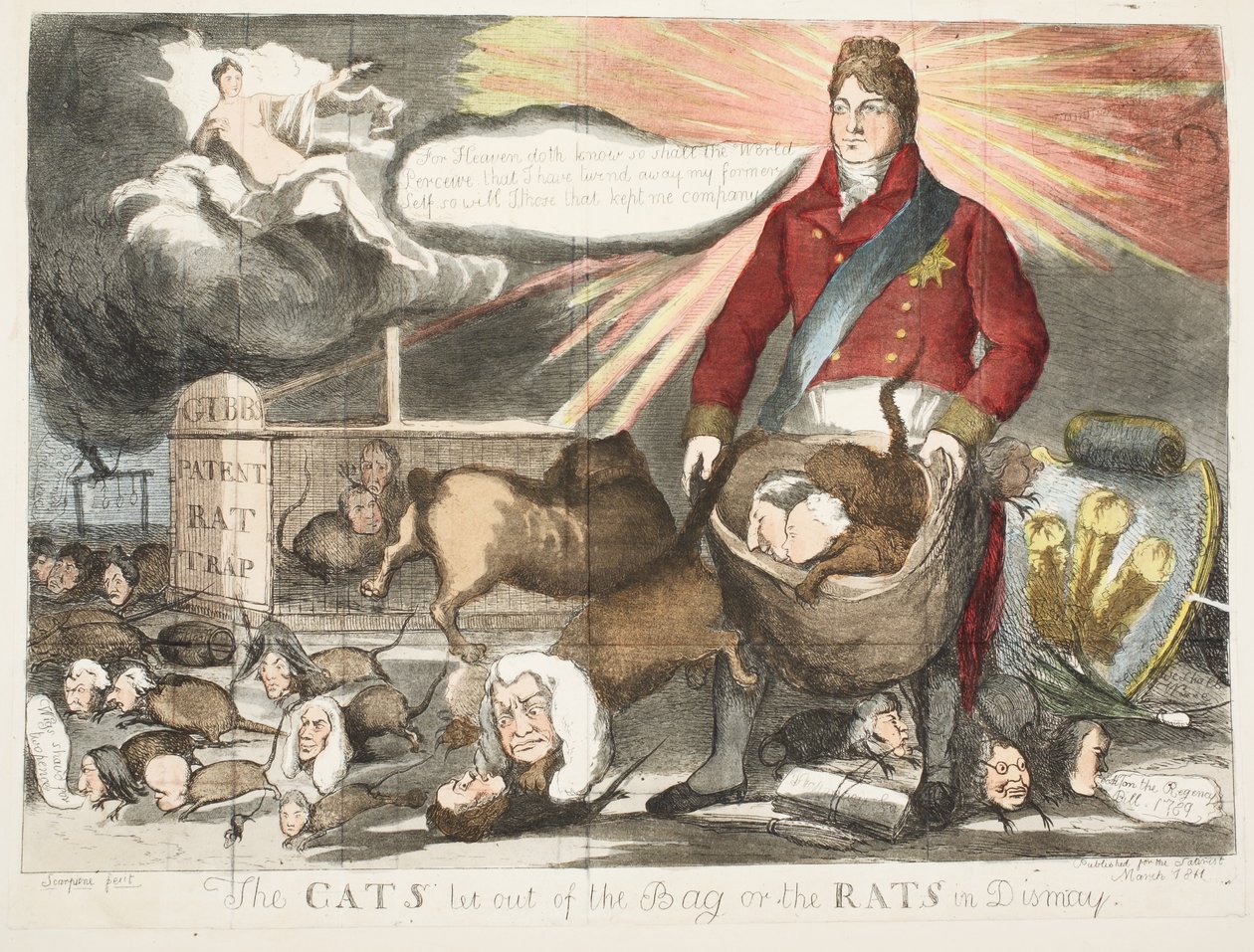 De Katten uit de Zak of de Ratten in Ontzetting, gepubliceerd maart 1811 door Scarpione