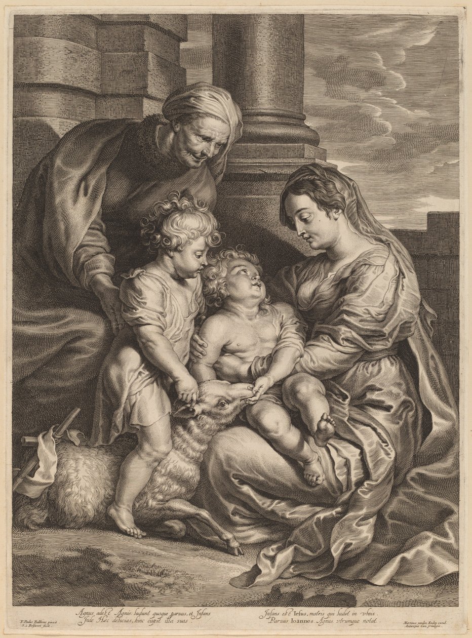 De Maagd en het Kind met Sint Anna en Sint Johannes door Schelte Adams Bolswert, after Sir Peter Paul Rubens