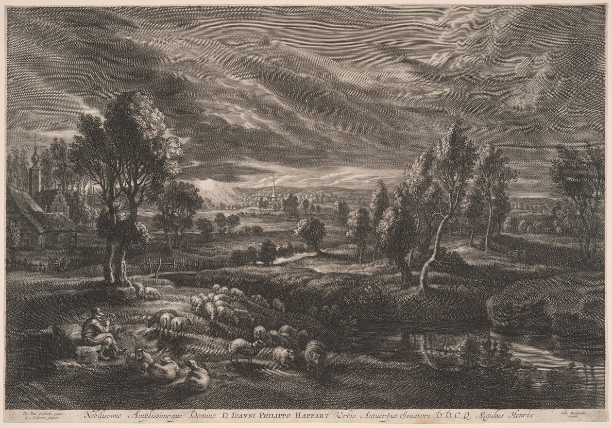 Landschap met Schapen, uit De Kleine Landschappen door Schelte Adamsz. Bolswert