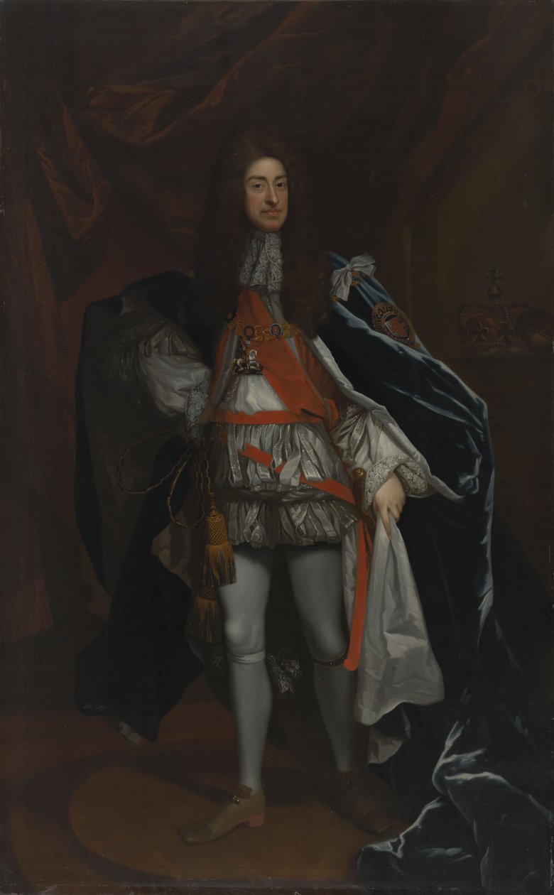 Portret van Koning James II en VII in Garter Robes (1633-1701) door Godfrey Kneller