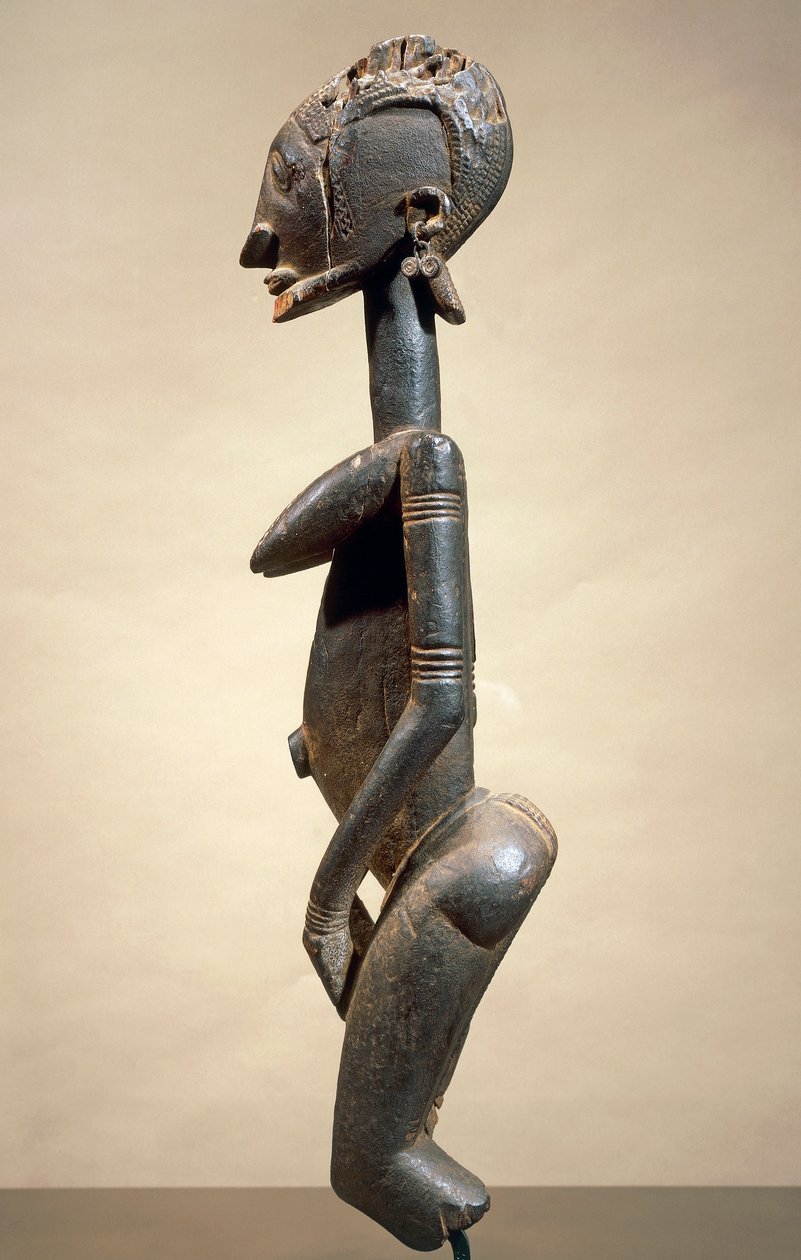 Hout- en metalen sculptuur, hoogte 59 cm, Dogon stamkunst Mali door School African