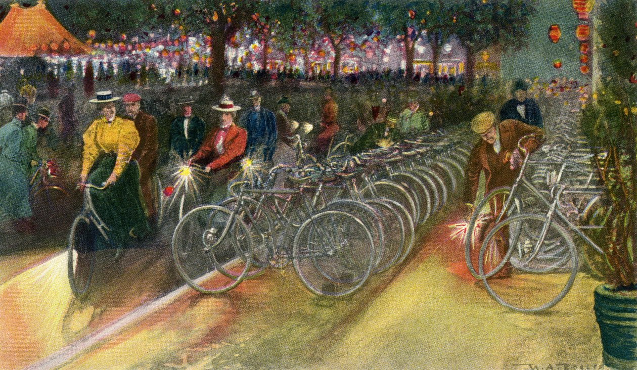 Fietsers in New York, c.1890, uit 