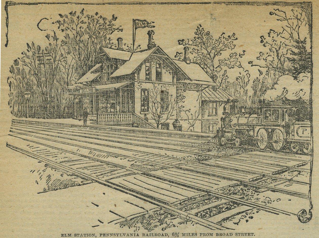 Elm Station, West Philadelphia, Pennsylvania Railroad, USA door School American