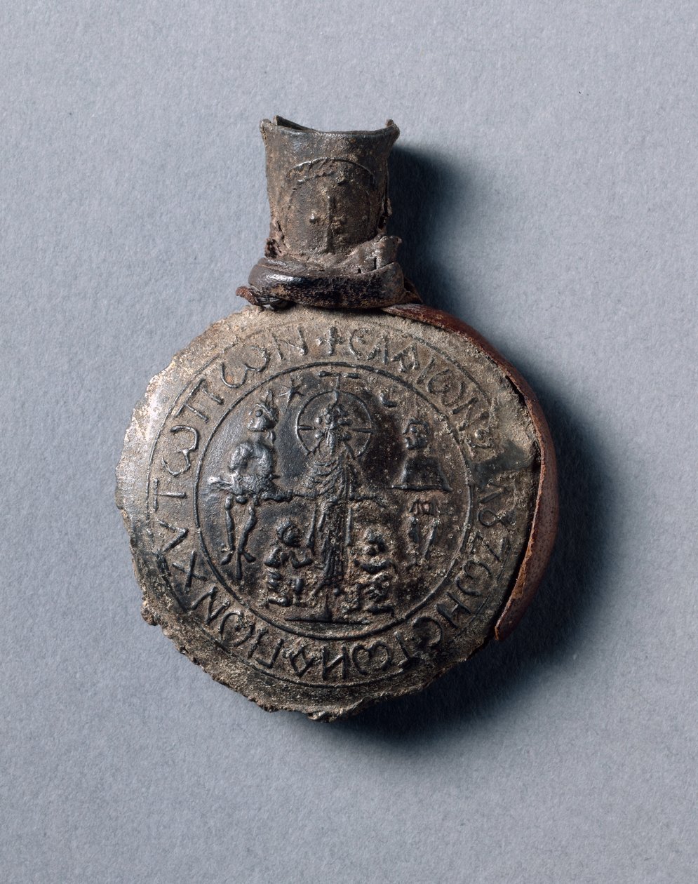Pelgrimsampul met Scènes van de Kruisiging (voor) en de Hemelvaart (achter) door School Byzantine