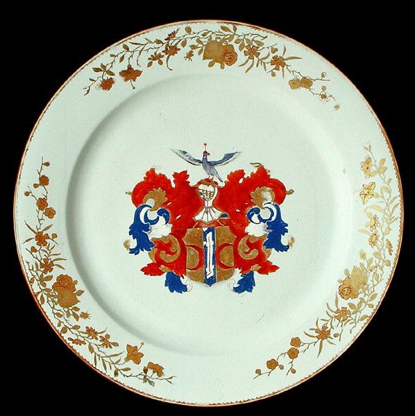 Een Chinese Imari porseleinen schaal met de wapens van Valckenier van Amsterdam, c.1750 door School Chinese