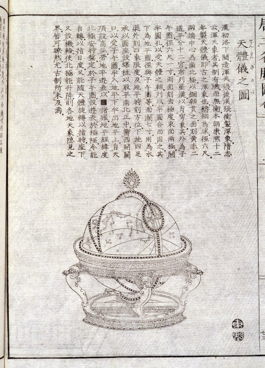 Aardbol - Chinees document. Anonieme gravure. Coll. Selva. door School Chinese