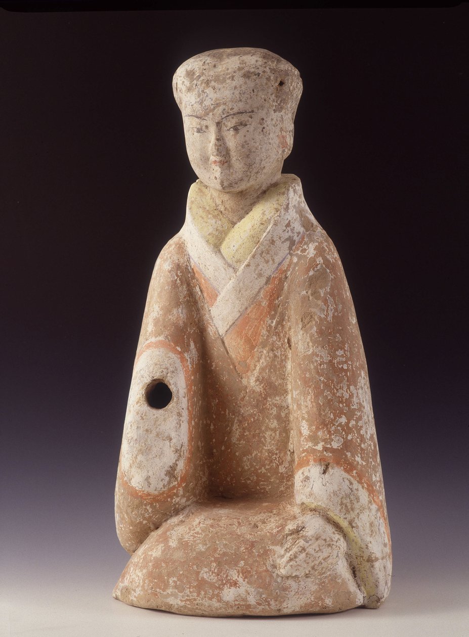 Dame van het Hof. China, Westelijke Han-dynastie, 60 cm H. Terracotta beeldje door School Chinese