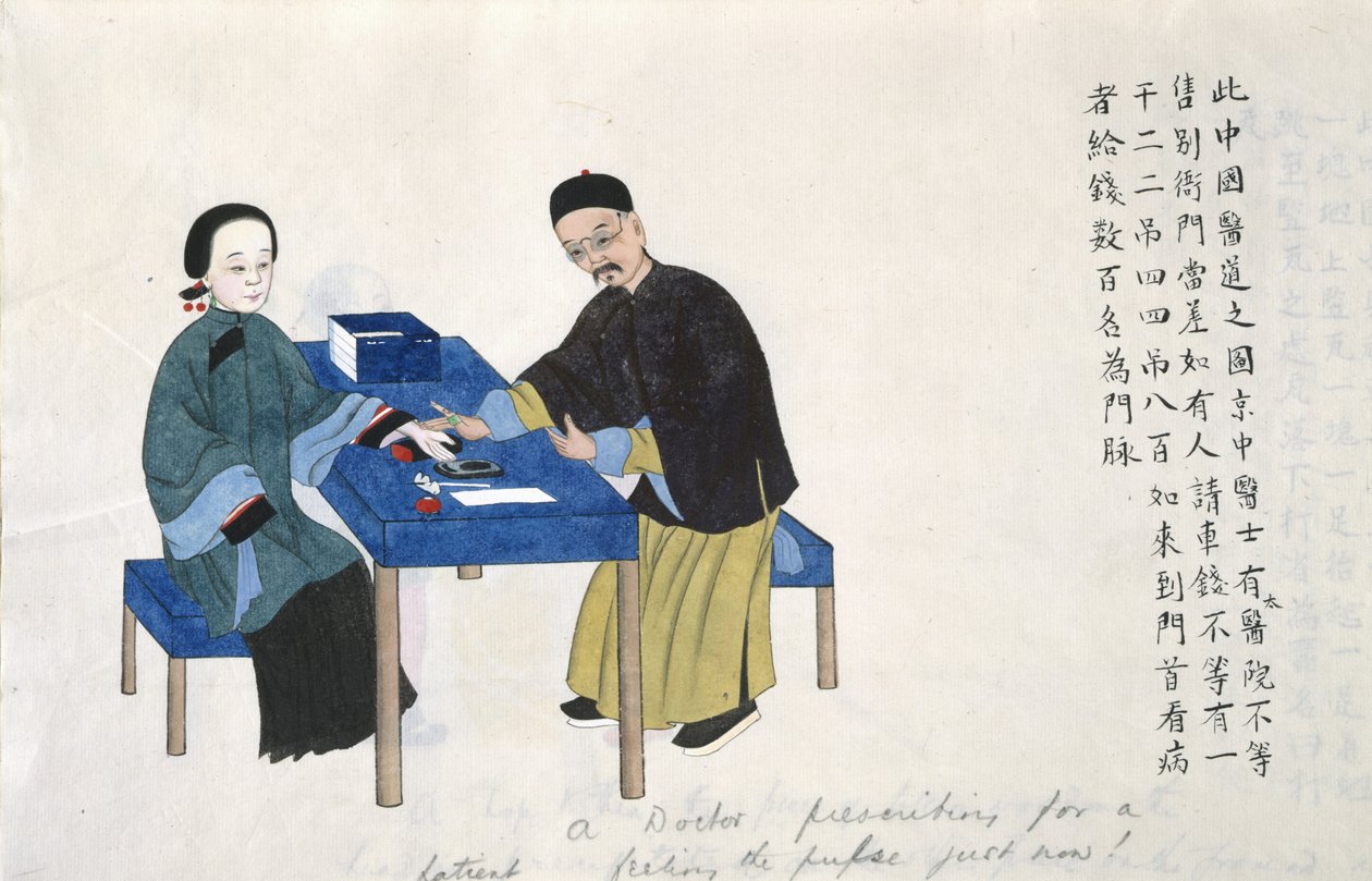 Pols voelen, uit een album met scènes uit het leven in China door School Chinese