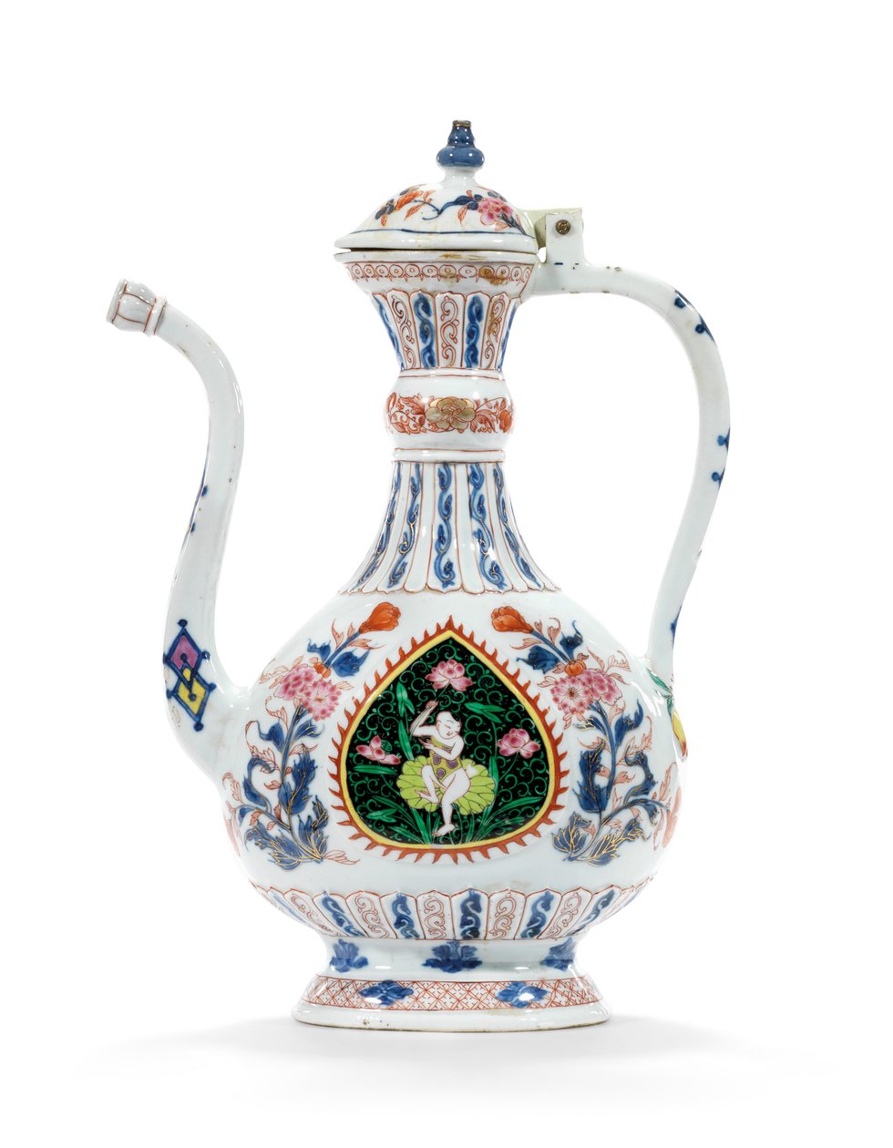 Rose-Imari kan en deksel voor de Midden-Oosterse markt, tweede kwart van de 18e eeuw door School Chinese