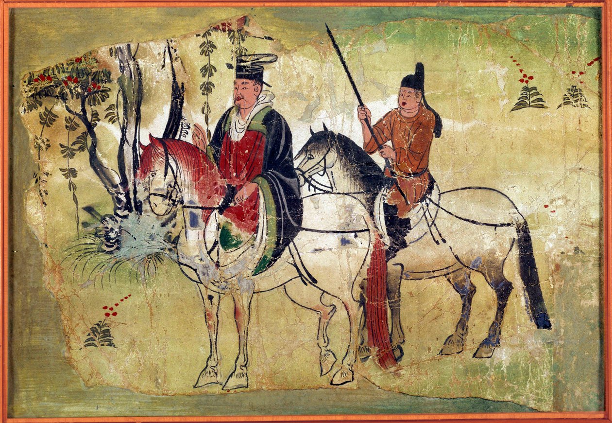 De Hemelse Paarden van Ferghana Tibetaans Manuscript door Touen Houang door School Chinese